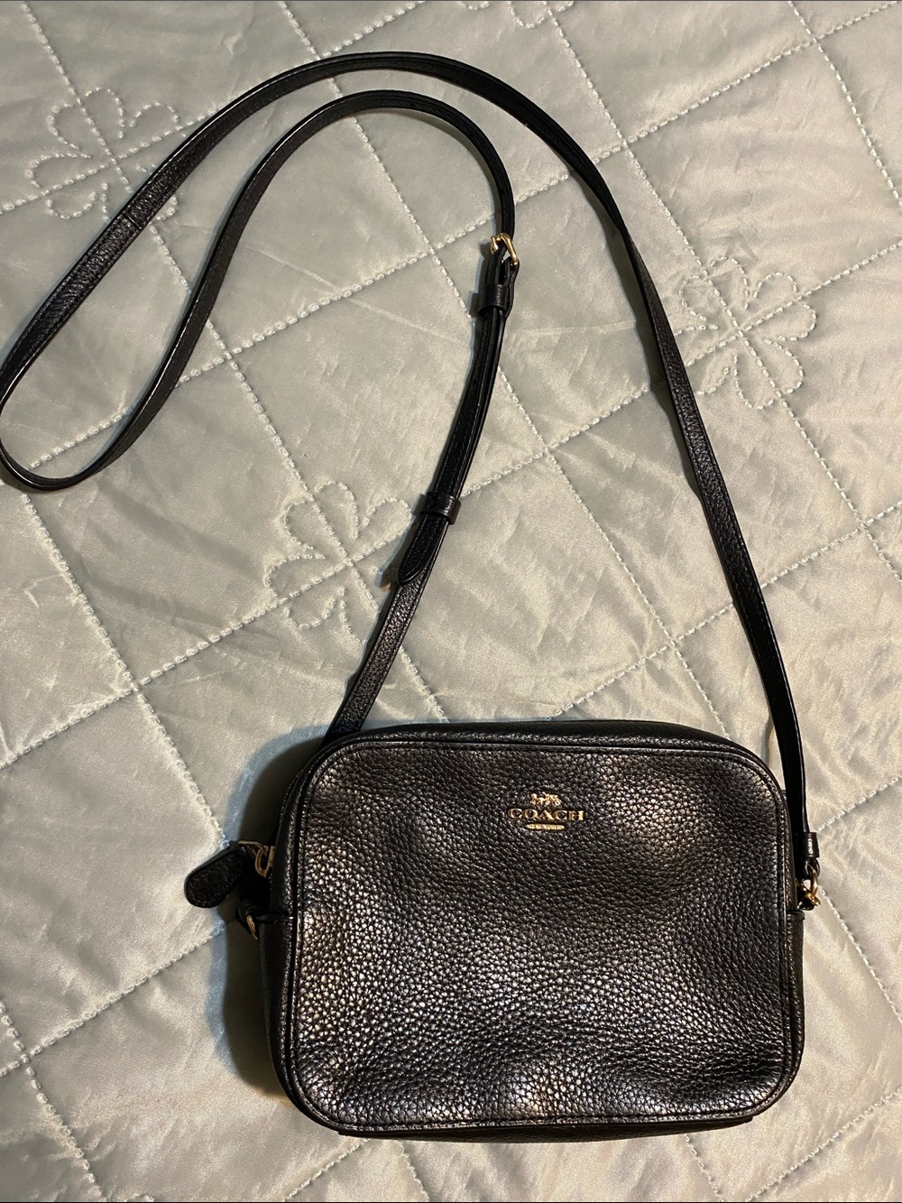 Coach Black Pebbled Leather Crossbody